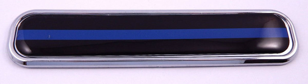 Thin Blue line Police Flag Chrome Emblem 3D auto Decal car Bike Boat 5.3"