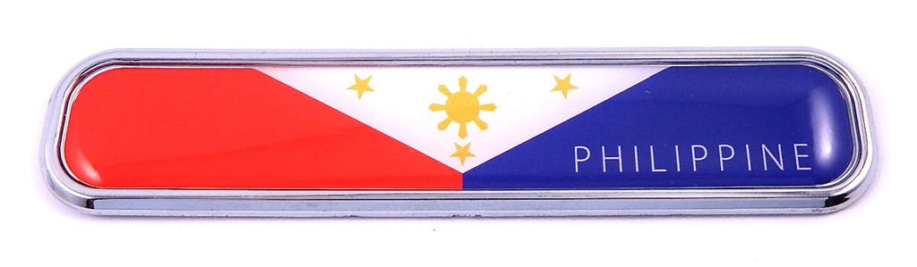 Philippine Philippines Flag Chrome Emblem 3D auto Decal car Bike Boat 5.3"