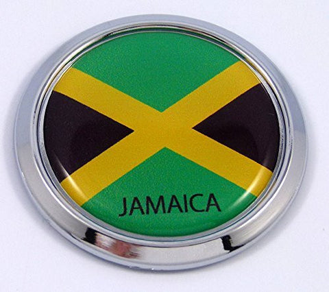 Jamaica Round Flag Car Chrome Decal Emblem bumper Sticker bezel badge
