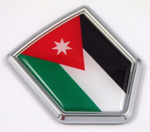 Jordan Jordania flag Chrome Emblem Car Decal Sticker Bike crest badge