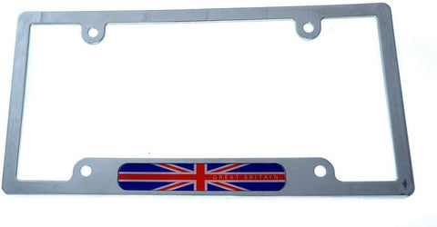 Great Britain British Flag car License Plate Frame Chrome Plated Plastic CP08
