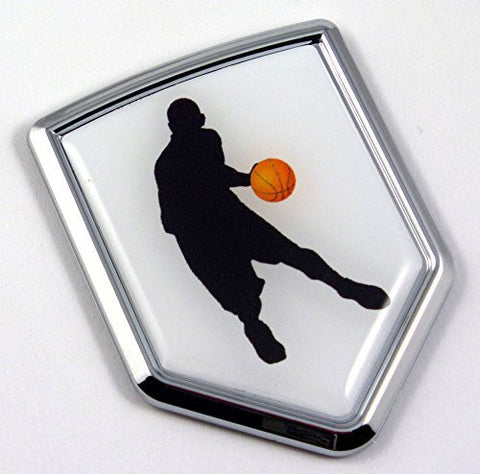 Basketball Chrome Emblem 3D Decal Sticker Car sport emblem