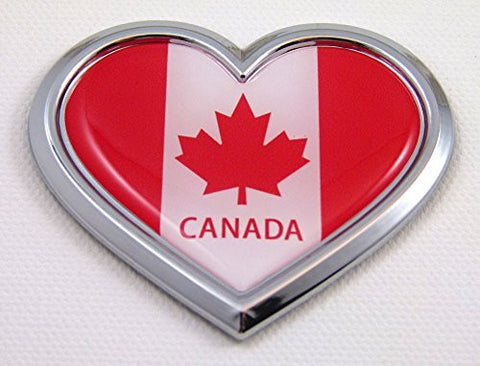 Car Chrome Decals CBHRT037 Canada HEART Flag Chrome Emblem Car Decal 3D Sticker Badge Bumper Canadian