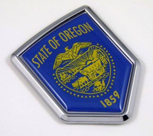 Oregon OR USA State Flag Car Chrome Emblem Decal Sticker bike laptop boat 3dd Sticker badge