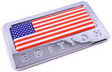 USA Edition with American Flag Chrome Emblem 3D Decal Car Bike Badge