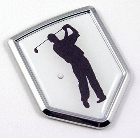Golf Golfer Chrome Emblem 3D Decal Sticker Car sport emblem