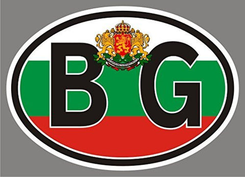 2 Bulgaria BG OVAL stickers flag decal bumper car emblem vinyl sticker CL010