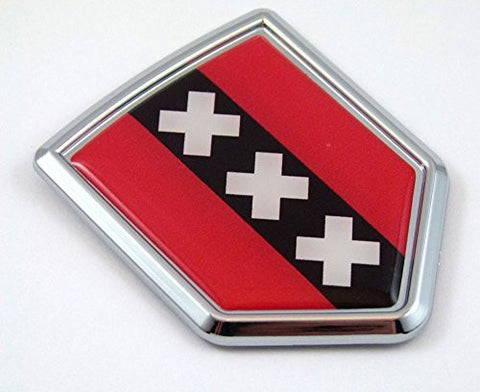 Amsterdam Holland Netherlands Flag Car Chrome Emblem Decal Sticker crest badge