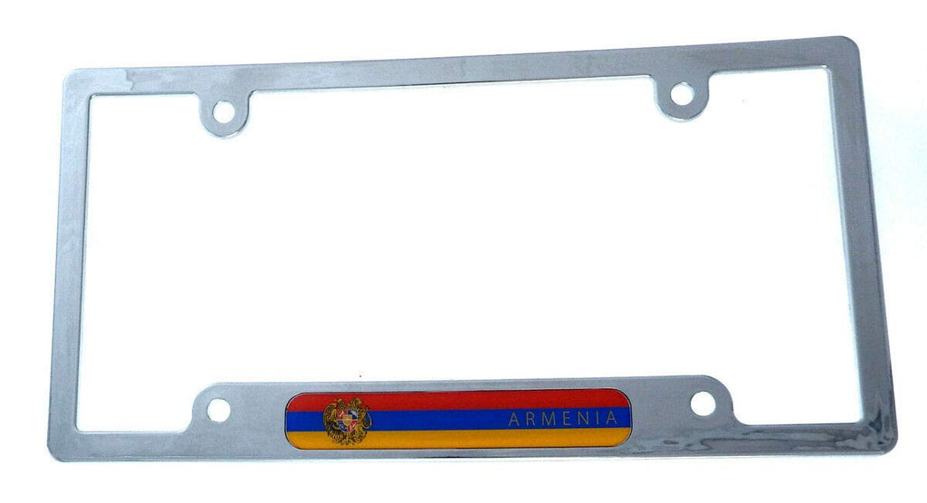 Armenia Flag License Plate Frame Plastic Chrome Plated tag Holder Cover CP08