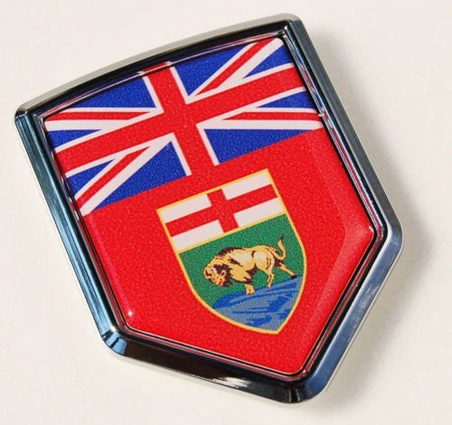 Manitoba Canada Flag Car Chrome Emblem Decal Sticker