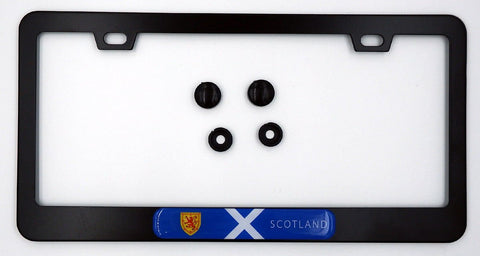 Scotland Scottish Flag Metal Black Aluminium Car License Plate Frame Holder
