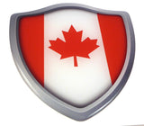 Canada flag Shield Domed Decal 3D Look edge Emblem Resin sticker 2.6"x3"