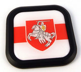Belarus Flag Square Black rim Emblem Car 3D Decal Badge Bumper Hood sticker 2"