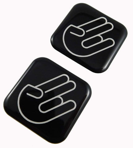 Shocker Square Domed Decal car Bike Gel Stickers 1.5" 2pc