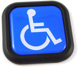 Handicap Symbol Square Black rim Emblem Car 3D Decal Badge Bumper 2"