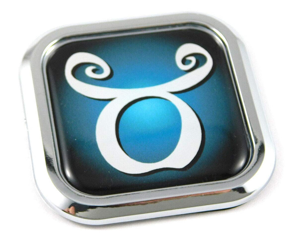 Taurus Zodiac Square Chrome rim Emblem Car 3D Decal Badge Bumper sticker 2"