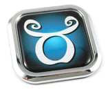 Taurus Zodiac Square Chrome rim Emblem Car 3D Decal Badge Bumper sticker 2"