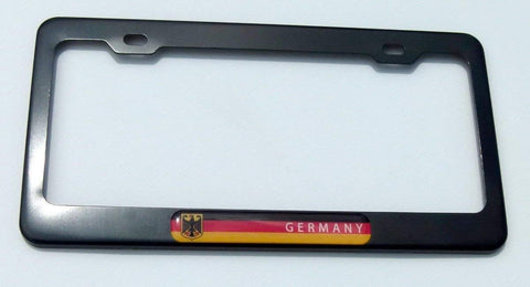 Germany German Flag Black Metal Car License Plate Frame Dome Insert Deutschland