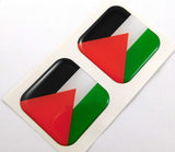 Palestine Flag Square Domed Decal car Bike Gel Stickers 1.5" 2pc