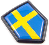 Sweden Swedish Black Flag Shield Emblem Car Bike Decal Crest 3D Sticker
