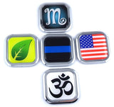 Brazil Flag Square Chrome rim Emblem Car 3D Decal Badge Hood Bumper sticker 2"