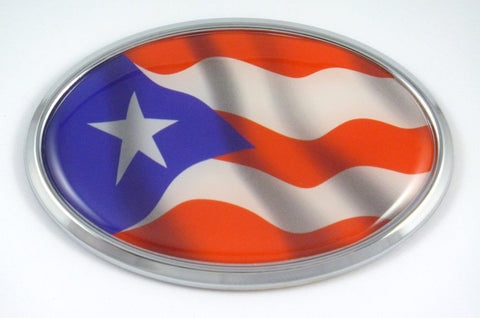 Puerto Rico Oval Car Chrome Emblem Puerto Rican Decal Bumper Sticker
