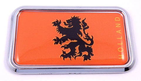 Holland Netherlands Flag rectanguglar Chrome Emblem Car Decal Sticker 3" x 1.75"