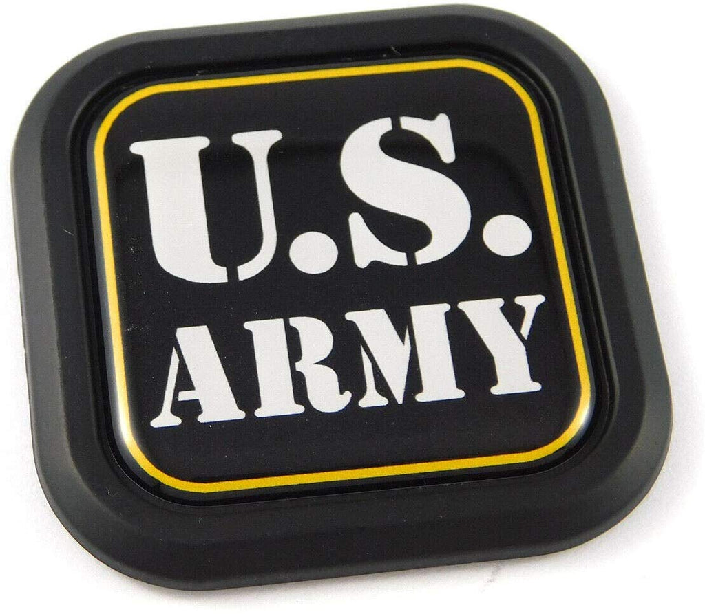 US Army American flag Square Black rim Emblem Car 3D Decal Badge Bumper 2"