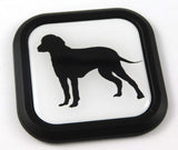 Dog Pet Square Black rim Emblem Car 3D Decal Badge Bumper 2"