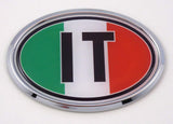 Italia IT Italy Flag Car Chrome Emblem Bumper Sticker Flag Decal Oval Italian
