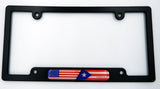 USA/Puerto Rico Black Plastic Car License Plate Frame