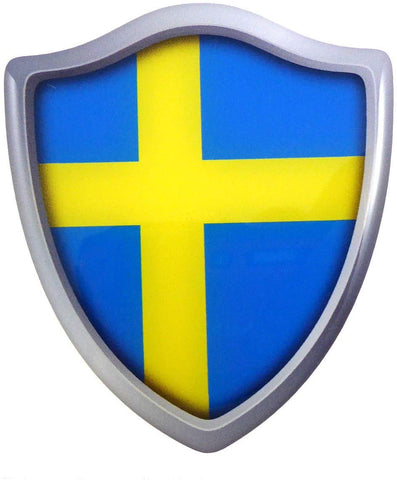 Sweden Swedish Shield Domed Decal 3D Look Edge Emblem Resin car Sticker 2.6"x3"