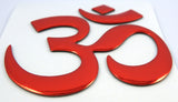 Aum Om Yoga RED Decal Emblem 3D Sticker for car Bike 2.5" Flexible