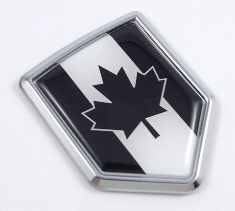 Canada Black Flag Chrome Car Emblem auto Badge Decal Bumper 3D Sticker