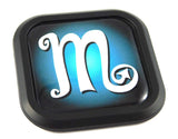 Scorpio Zodiac Square Black edge rim Emblem Car 3D Decal Badge Bumper 2"