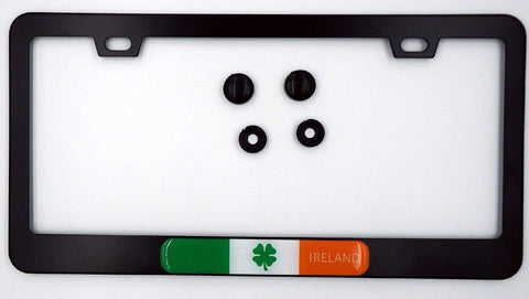 Ireland Irish Flag Metal Black Aluminium Car License Plate Frame Holder