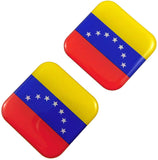 Venezuela Flag Square Domed Decal car Bike Gel Stickers 1.5" 2pc