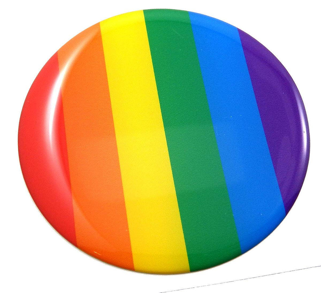 Pride Gay Lesbian Flag Round Domed Decal Emblem Car Bike 3D Sticker 2.44"