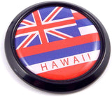 Hawaii Black Round Flag Car Decal Emblem Bumper 3D Sticker 1.85"