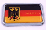 Germany Deutschland flag rectanguglar Chrome Emblem Car Decal Sticker 3" x 1.75"