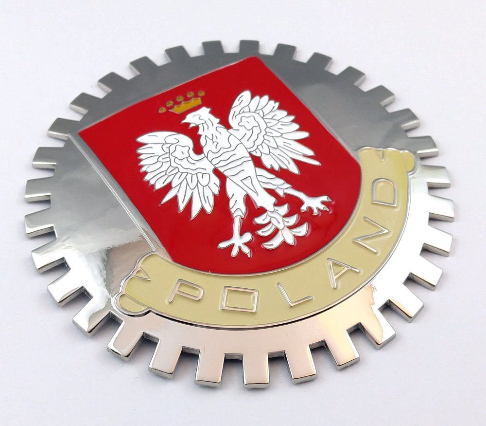 Poland Grille Badge for car Truck Grill Mount Polska Polish Flag