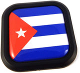 Cuba Flag Square Black rim Emblem Car 3D Decal Badge Hood Bumper sticker 2"