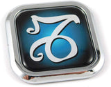 Capricorn Zodiac Square Chrome rim Emblem Car 3D Decal Badge Bumper sticker 2"