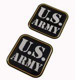US Army American Flag Square Domed Decal car Bike Gel Stickers 1.5" 2pc