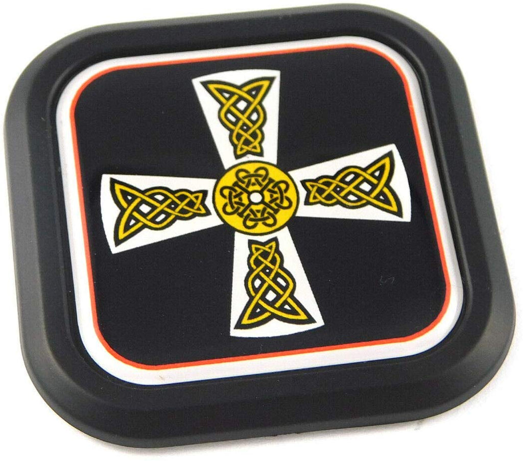 Celtic Cross flag Square Black rim Emblem Car 3D Decal Badge Bumper 2"