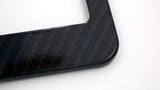 USA American Flag Black Carbon Fiber Look Metal Car License Plate Frame Holder