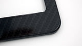 Black Carbon Fiber Look Metal Car License Plate Frame Holder Blank CBMLF1