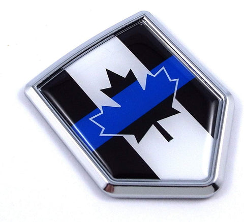 Canada Police Thin Blue line Chrome Car Auto Emblem 3D Decal Bumper Sticker