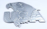 USA Eagle Chrome Finish Decal Emblem Pair 3D Sticker car Bike 2.8" Flexible