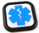 Paramedics Flag Square Black rim Emblem Car 3D Decal Badge Bumper 2"